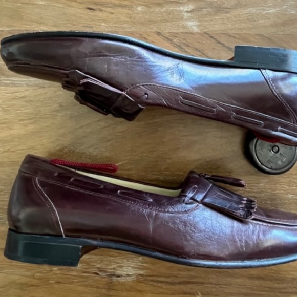 VTG Stacy Adams Mens Leather Kilt Tassel Dress Shoes‎ Size 9 Med M Maroon Red main image 9